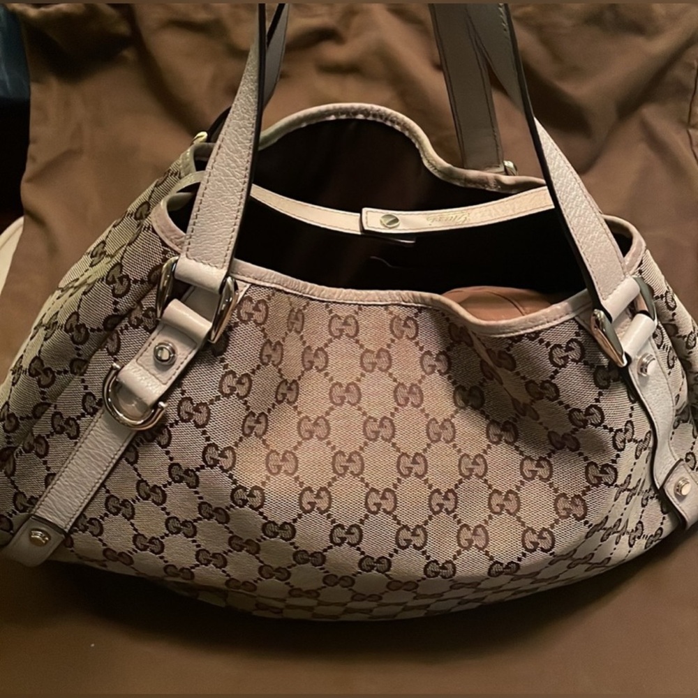 Gucci GG Abbey Canvas Tote Handbag. EC AUTHENTIC
